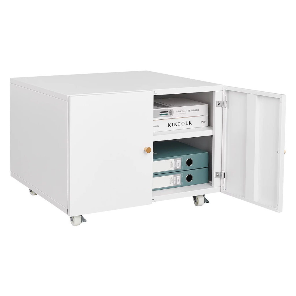 White 2 Door Mobile Lateral File Cabinet Z957