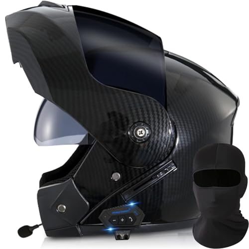 Motorcycle Bluetooth Modular Helmet Full Face Flip Up Anti-Fog Double Visor Helmet Built-in Dual Speaker with Microphone DOT/ECE Approved B769719