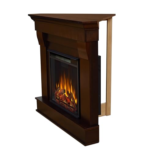 White Corner Electric Fireplace with Mantel Y393