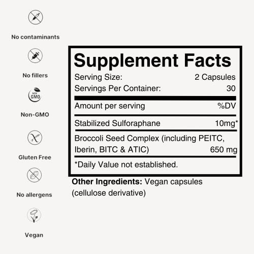 30 Vegetable Capsules Broccoli Supplement M456710