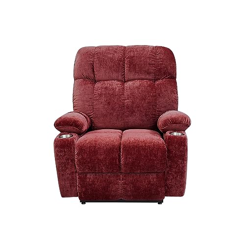Red Power Lift Recliner Chair with Massage and Heat D435