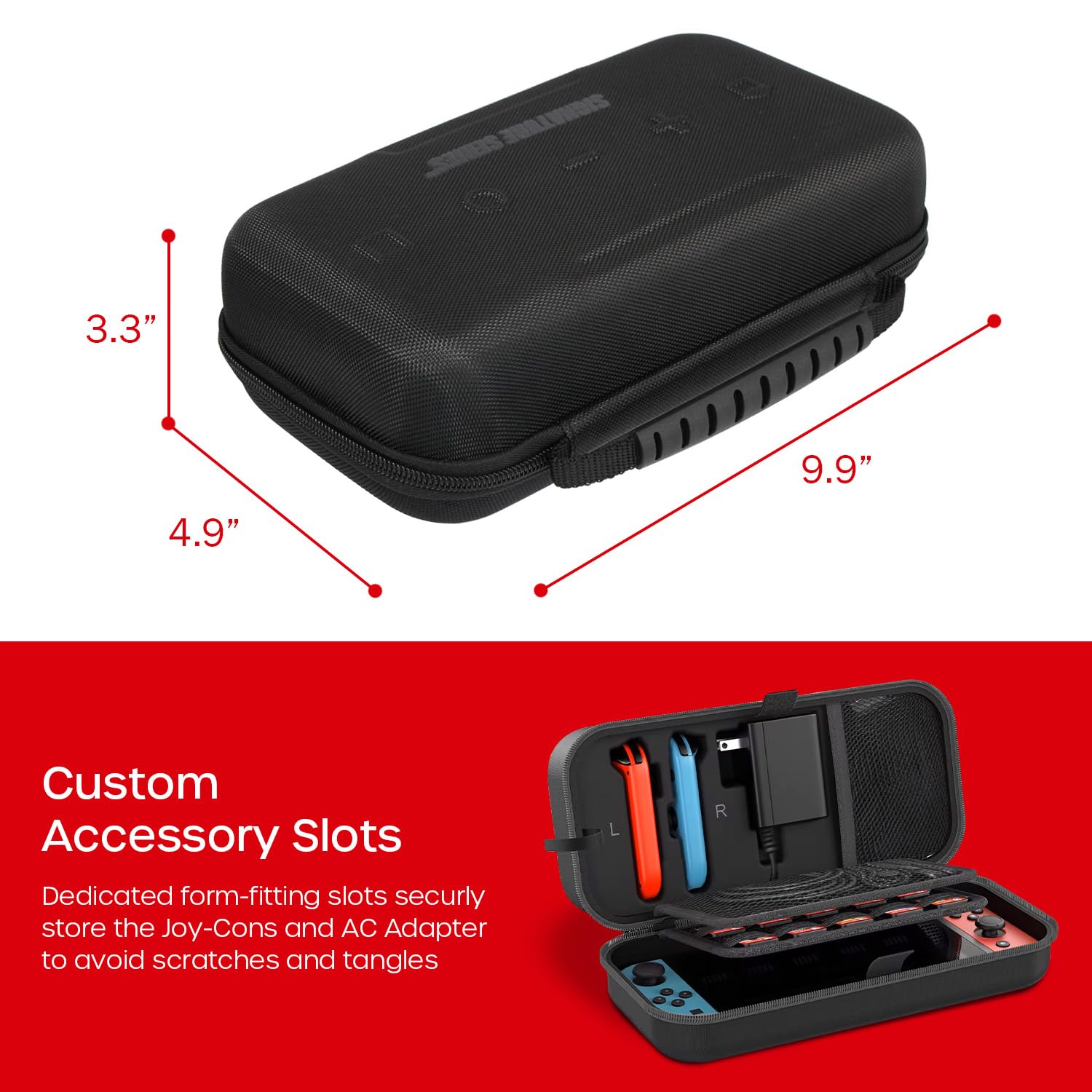 Nintendo Switch OLED Model (Neon Red/Blue) with Extra Joy-Con (Red/Blue), Dock, Joy-Con Grips and Straps, Portable Case and Earphones Z694245