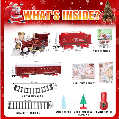 Christmas Train Set with Remote Control, Sounds, Lights and Smoke A56673
