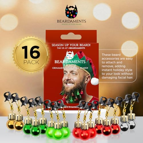 16pc Light-Up Beard Ornaments R208