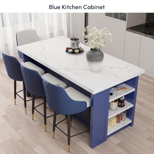 72'' White Kitchen Island with 3 Drawers K307131