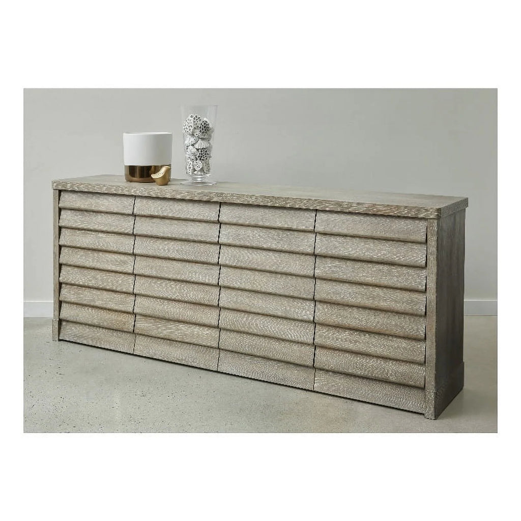 Natural Sand Finish 4 Door Wood Credenza P631794
