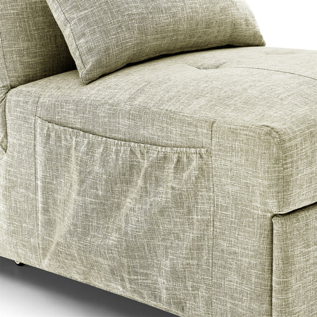 Beige Folding Sofa Bed Chair with Storage Bag V990626
