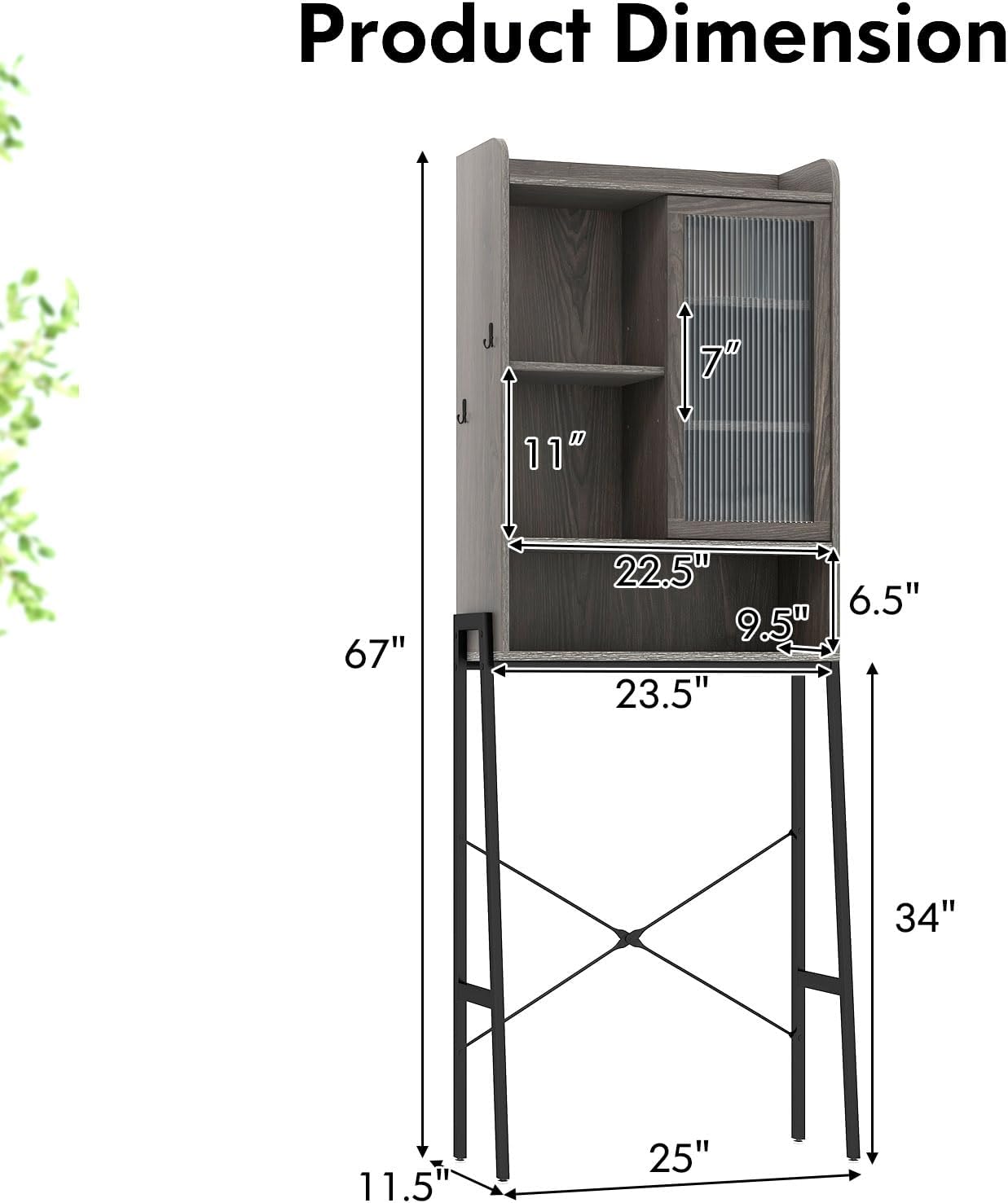 Over The Toilet Storage Cabinet with Sliding Door N991807
