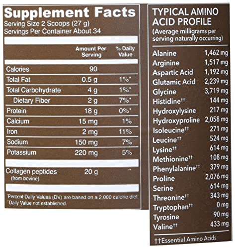 Chocolate Collagen Peptides, 32.56 Oz W58490