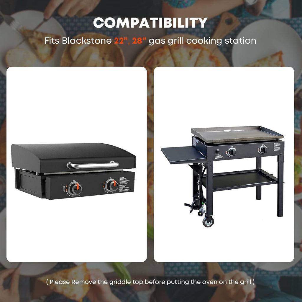 Outdoor Pizza Oven with Temperature Gauge, 17.3 in. x 12 in. Pizza Stone Y77167