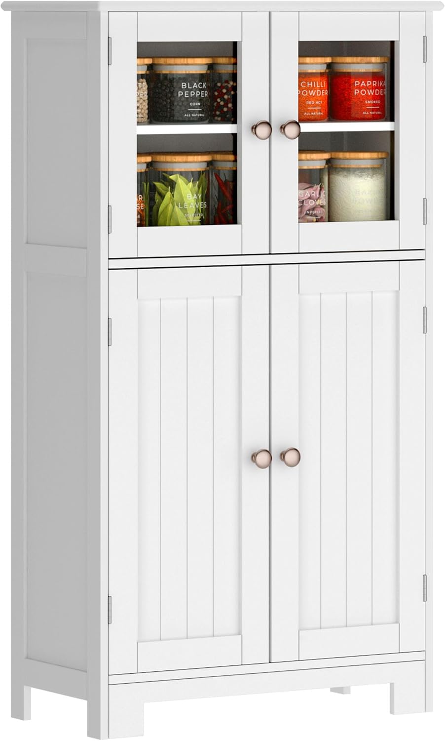 White Freestanding Kitchen Pantry Storage Cabinet C6967