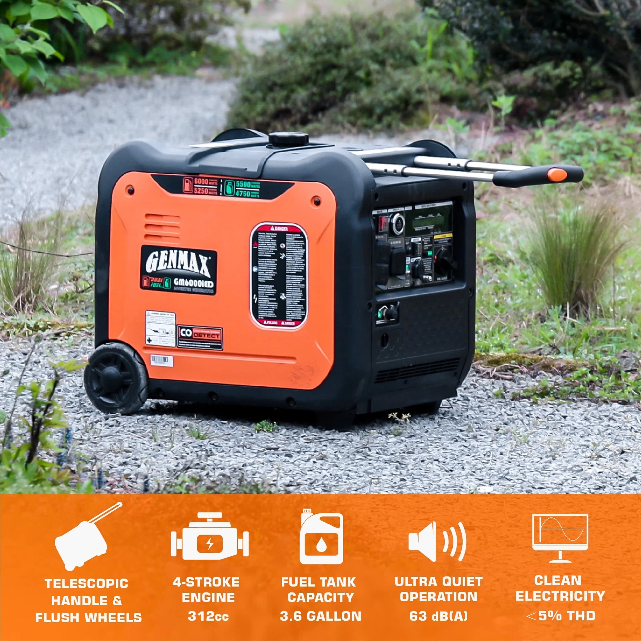 6000W Dual Fuel Portable Inverter Generator with Remote/Electric Start A7682