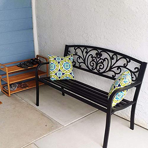 Metal Patio Bench with Steel Frame Y789