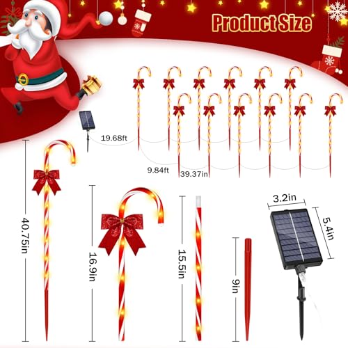 24PCS 240LED Solar Candy Cane Pathway Lights O28090