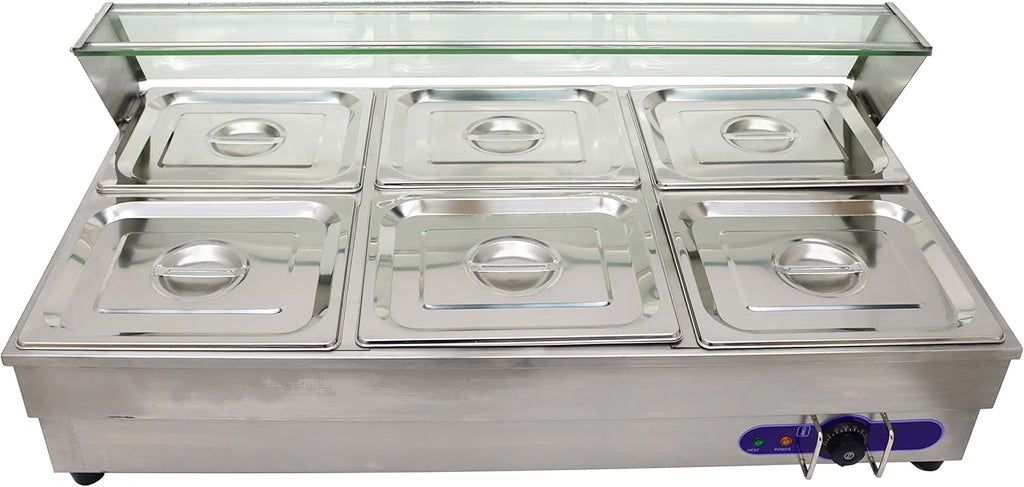 6-Pan Stainless Steel Electric Food Warmer 2000W T378170