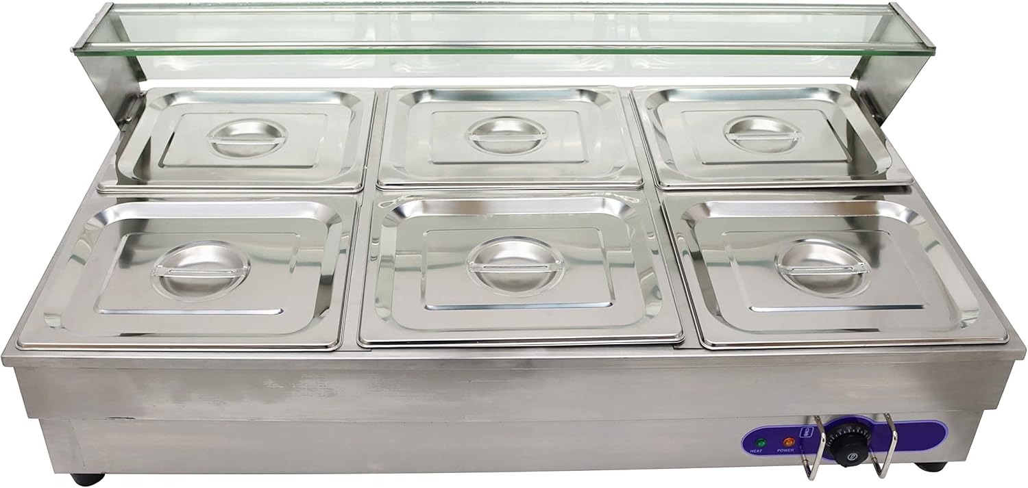 6-Pan Stainless Steel Electric Food Warmer 2000W T378170