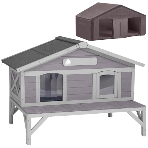 Large Weatherproof Cat House with Insulated Liner C925924
