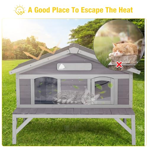 Large Weatherproof Cat House with Insulated Liner C925924