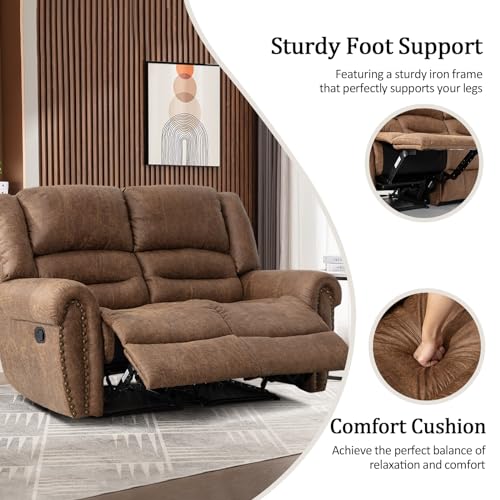 Manual Recliner Sofa Set, 2 Pieces, Nut Brown L26892