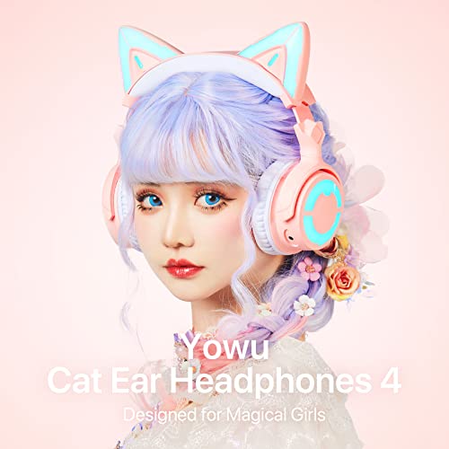 Cat Ear Headphones Wireless Bluetooth Noise Cancelling Headphones RGB Gaming Headset with Mic X3359