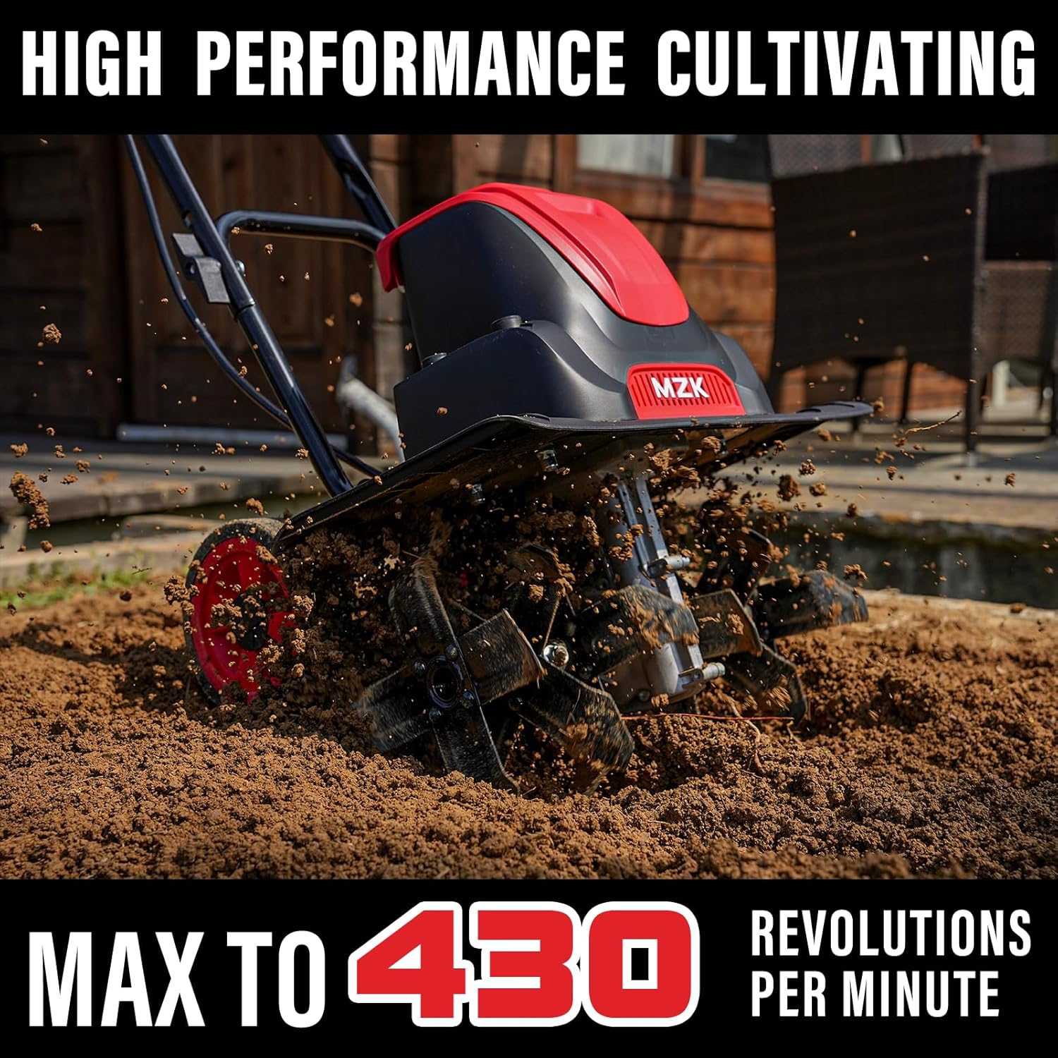 16-Inch 13-Amp Corded Electric Tiller/Cultivator with Adjustable Wheels A2530