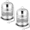 2PCS Stainless Steel Fine Mesh Tea Infuser Strainer with Lid X79770