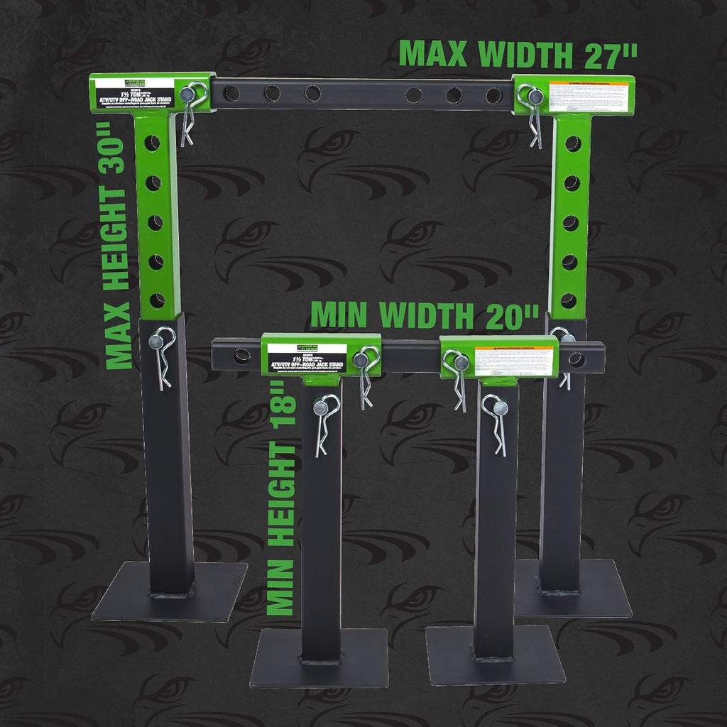1.5 Ton ATV UTV Jack Stands with Rack Bar Saddle B15109