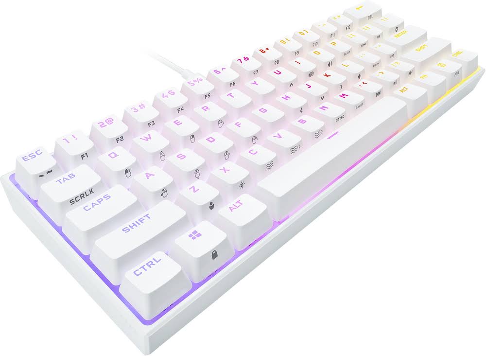 White 60% Mechanical Gaming Keyboard J1173