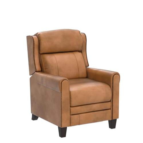 Black Genuine Leather Recliner with Nailhead Trim A787938