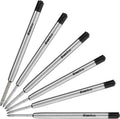 6 Pack Black Ink Medium Flow Refill Cartridges for Ballpoint Pens P557