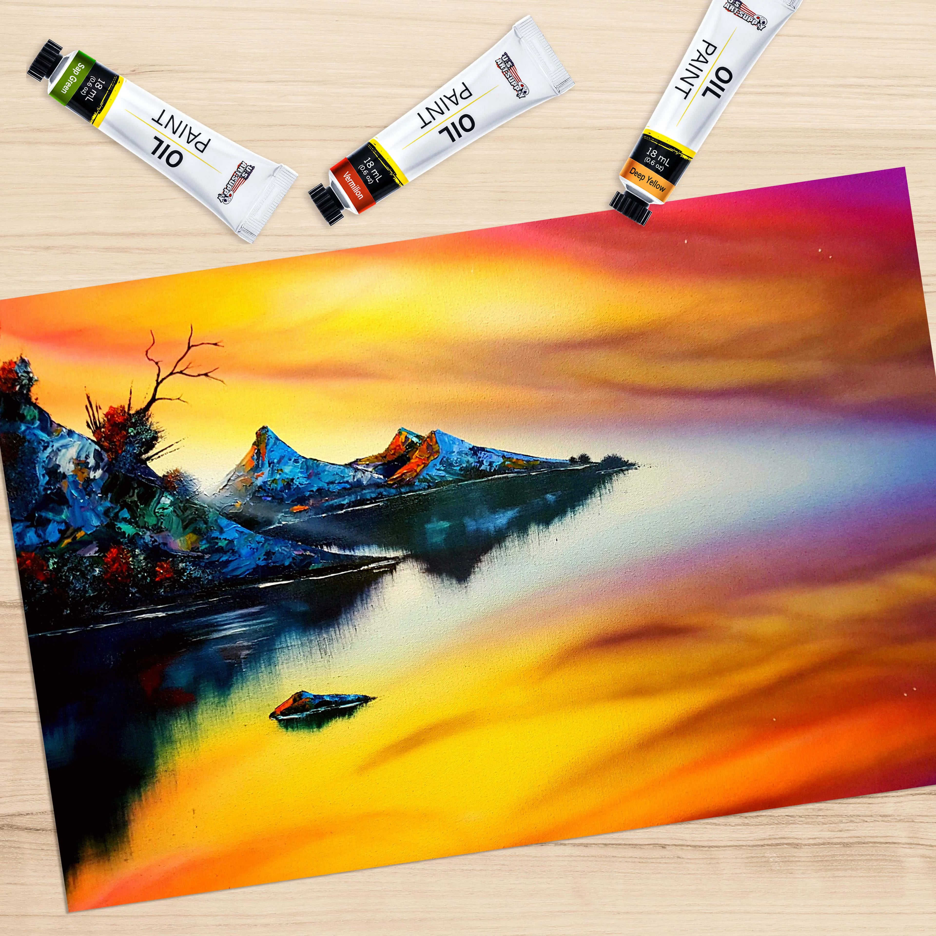 36 Color Set of Art Oil Paint in Large 18ml Tubes K589129