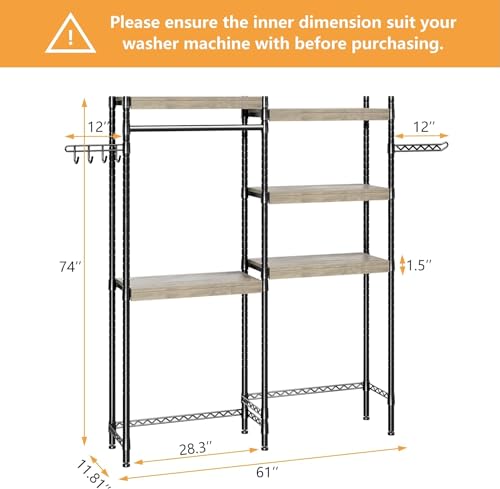 Over The Washer and Dryer Storage Shelf, Wood, 28" C608