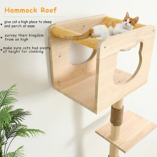 75 Inch Solid Wood Cat Tree Y9394