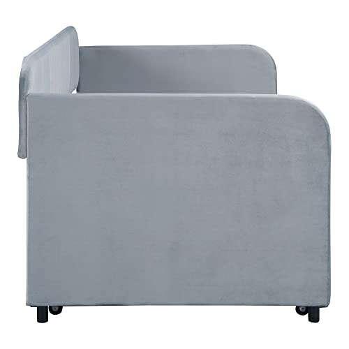 Twin Size Upholstered Daybed with 2 Storage Drawers Velvet Y163212