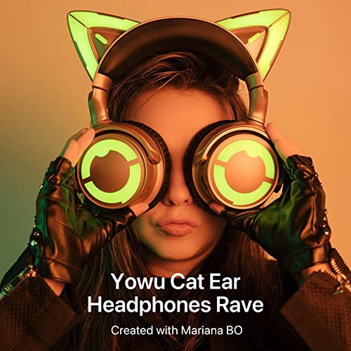 Cat Ear Headphones Wireless Bluetooth Noise Cancelling Headphones RGB Gaming Headset with Mic X3359