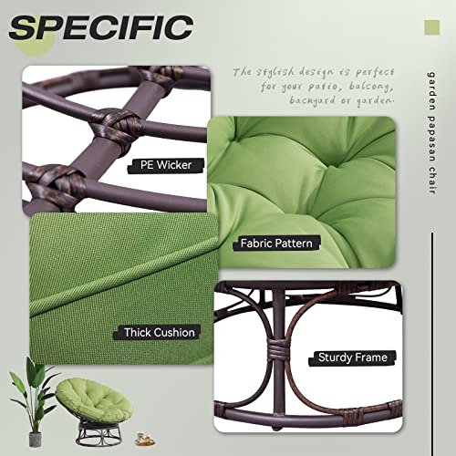 Blue Large Papasan Chair with Cushion and Frame F792698