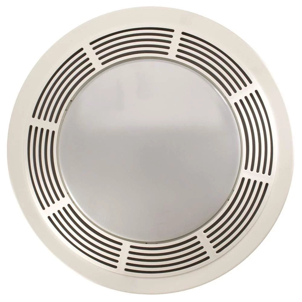 White Round Fan and Light Combo, 100 CFM N392016