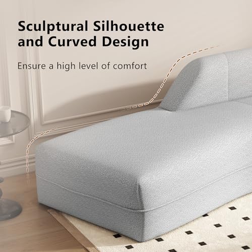Grey Curved Chaise Lounge Sofa K66667