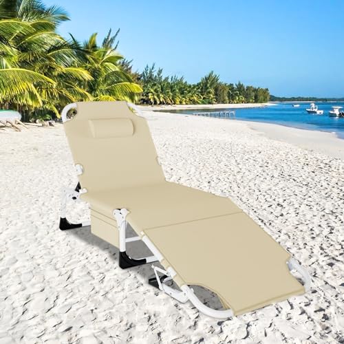 Heavy Duty Outdoor Folding Lounge Chair with Mattress K608804