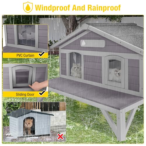 Large Weatherproof Cat House with Insulated Liner C925924