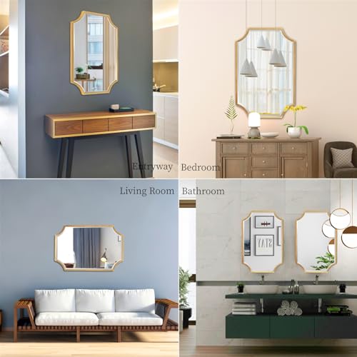Large Gold Scalloped Framed Bathroom Mirror O973951