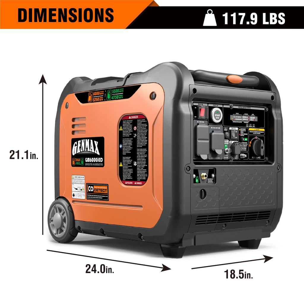 6000W Dual Fuel Portable Inverter Generator with Remote/Electric Start A7682