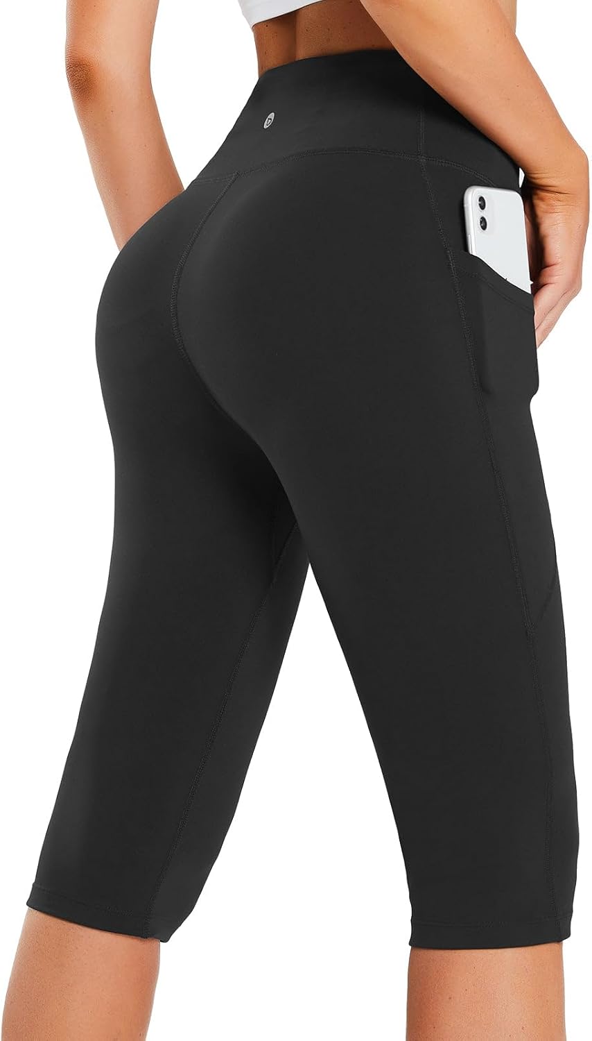 Women's Capris with Pockets High Waisted Stretch Yoga Capri Leggings T836