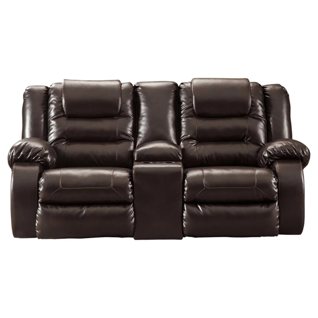 Chocolate Reclining Loveseat with Console X29566