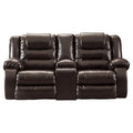 Chocolate Reclining Loveseat with Console X29566