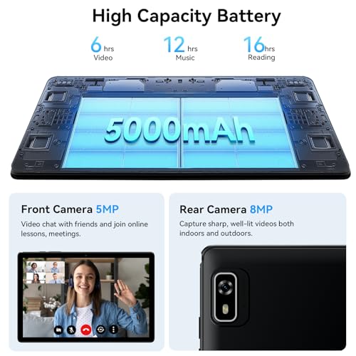 Android 15 Tablet with SIM Card Slot, 4G Cellular, Octa-Core, 12GB+64GB, 2TB Expandable, Dual Cameras, WiFi, BT5.0, GPS, Protective Case X744626