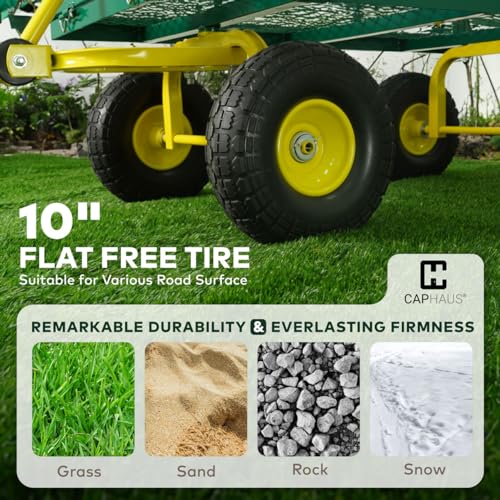 Metal Black Garden Cart with 10" Flat-Free Tires E682