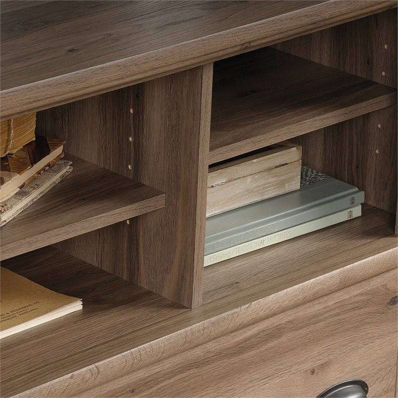 2 Piece Executive Desk and Lateral File Cabinet Set in Salt Oak R72013