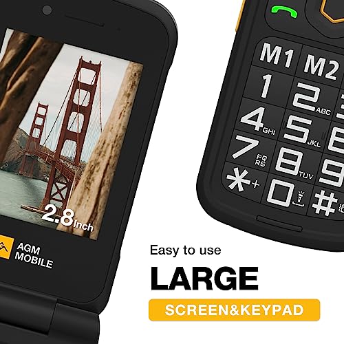 Rugged Flip Phone, 4G LTE Basic Cell Phone, Waterproof, Drop-Proof, Dual SIM Cards R228