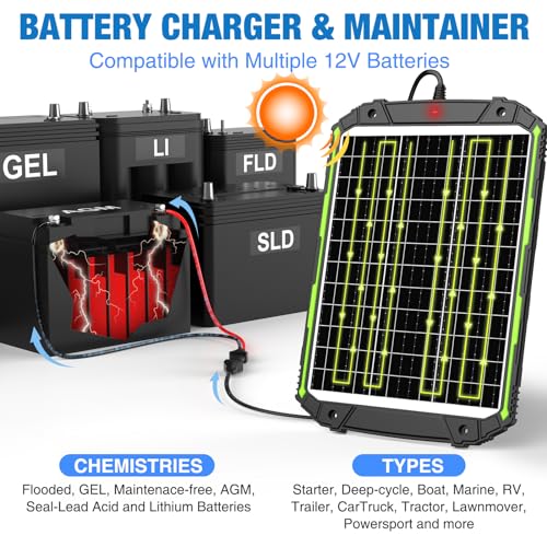 25 Watt 12 Volt Solar Panel Battery Charger with MPPT Charge Controller Q9468